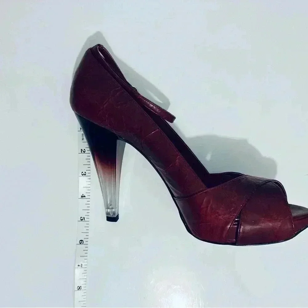 BCBGirls Ruby Red Rugged Patent Leather with Ombré Heels. Women’s Size 10